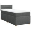 vidaXL Κρεβάτι Boxspring με Στρώμα Σκούρο Γκρι 90x190 εκ. Υφασμάτινο