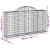 vidaXL Συρματοκιβώτια Τοξωτά 2 τεμ. 200x30x100/120 εκ. Γαλβαν. Ατσάλι
