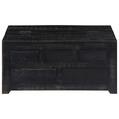 vidaXL Τραπεζάκι Σαλονιού Μαύρο 65 x 65 x 30 εκ. από Μασίφ Ξύλο Μάνγκο