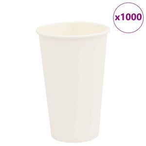 vidaXL Χάρτινα κύπελλα καφέ 1000 τεμάχια 16oz 400ml Λευκό