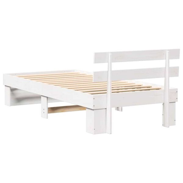 vidaXL Σκελετός Κρεβατιού Λευκό 90 x 190 cm Μασίφ ξύλο πεύκου