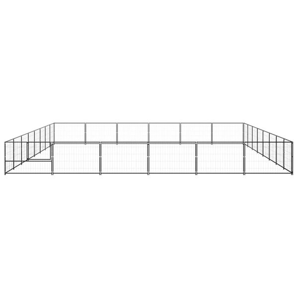 vidaXL Σπιτάκι Σκύλου Μαύρο 48 μ² Ατσάλινο