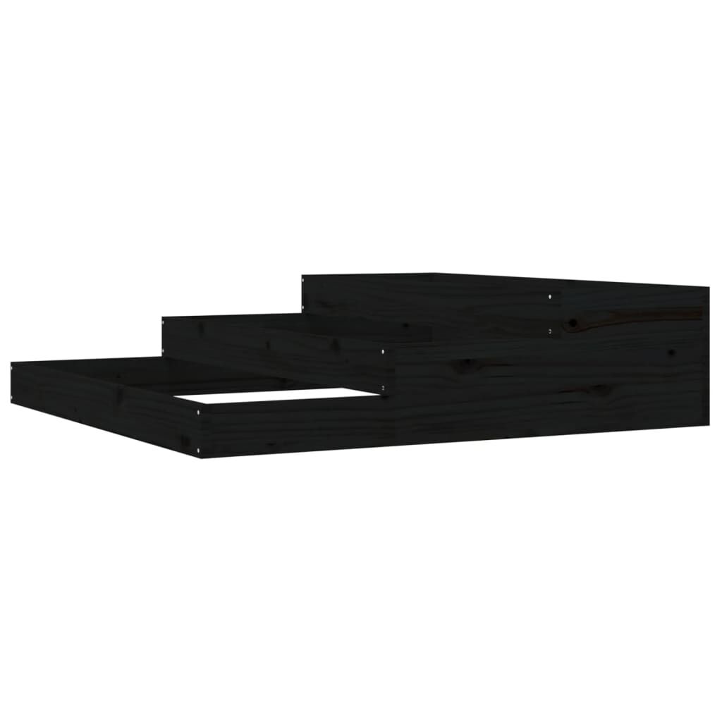 vidaXL Ζαρντινιέρα Μαύρο 107 x 107 x 27 εκ. από Μασίφ Ξύλο Πεύκου
