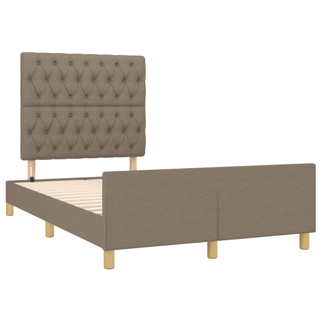 vidaXL Σκελετός Κρεβατιού Χωρίς Στρώμα Taupe 120x200 εκ. Υφασμάτινο