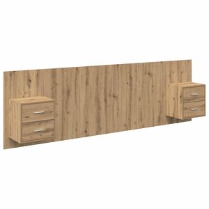 vidaXL Κεφαλή κρεβατιού με κομοδίνο με συρτάρι 3 pcs Artisan Oak