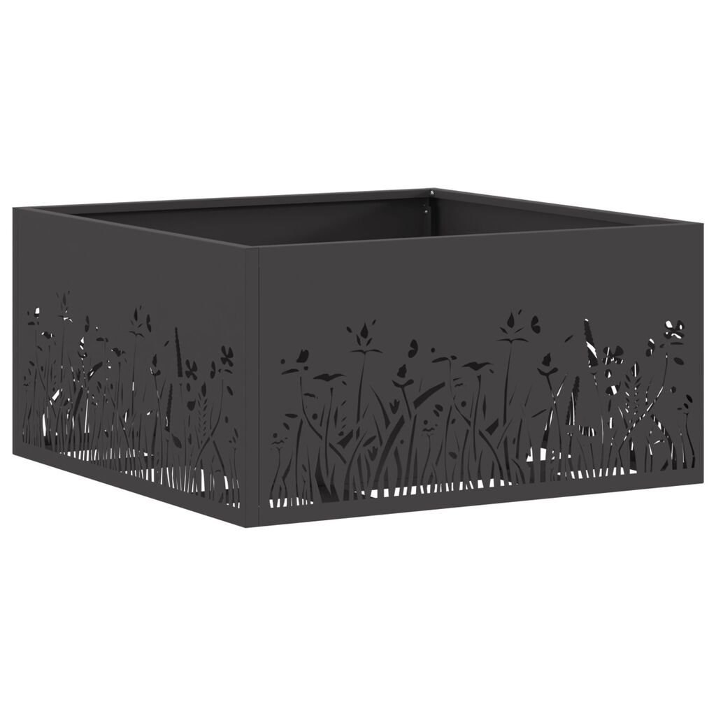 vidaXL Φωτιά Πίνακας Τετράγωνος Μαύρος 60x60x30 εκ Ατσάλι