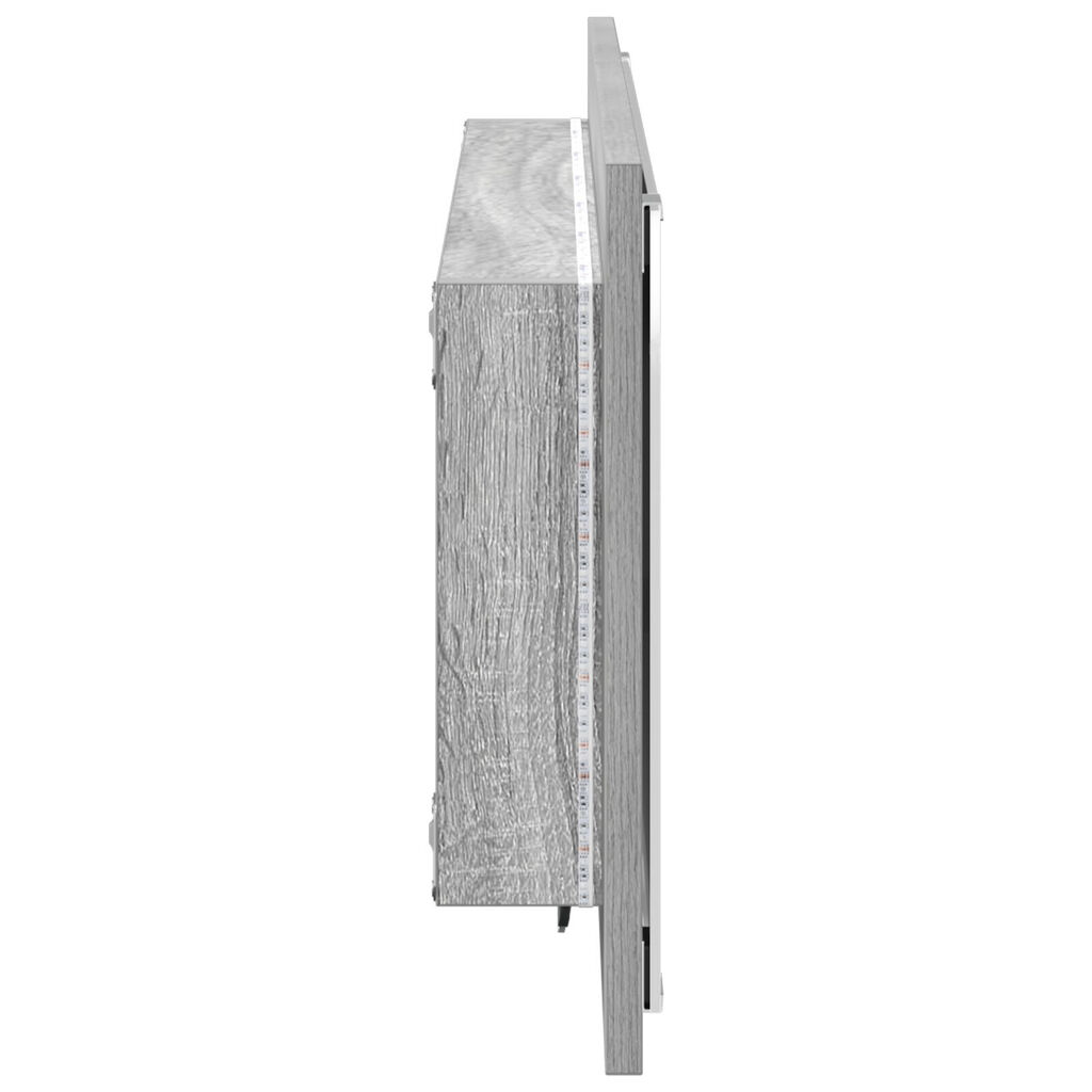 vidaXL Καθρέφτης μπάνιου με φως LED Γκρι Σονόμα 90x8,5x37 εκ