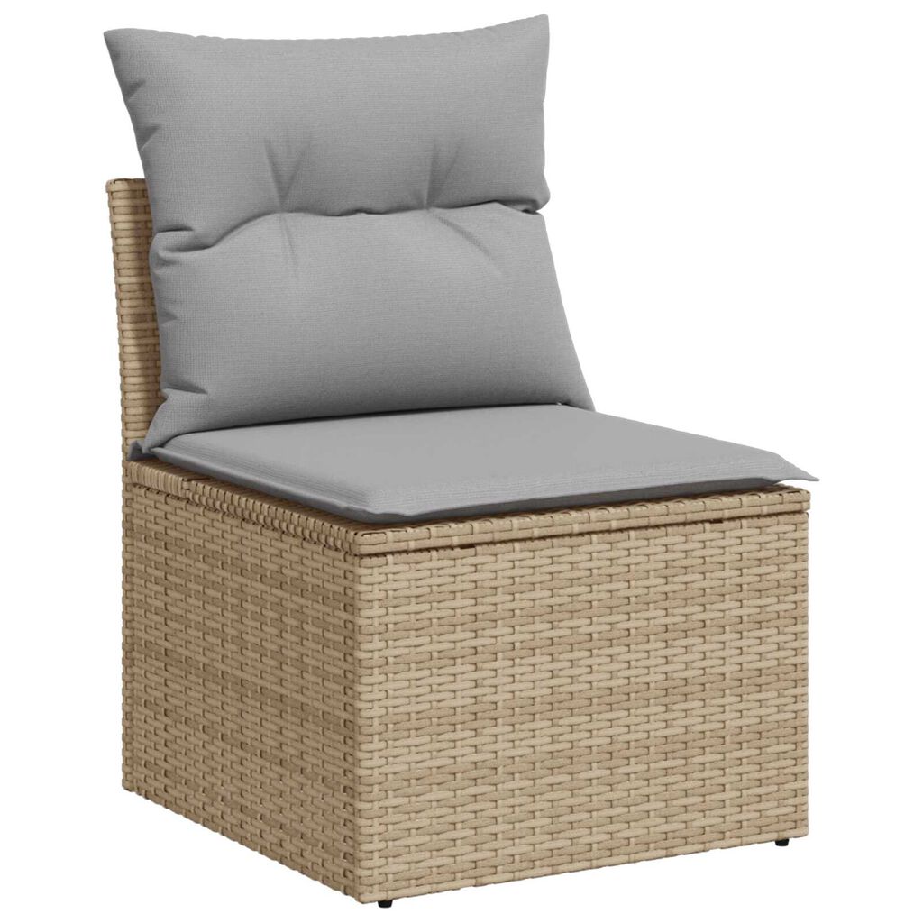 vidaXL Σετ Σαλονιού Κήπου 7 pcs Beige, ανοιχτό γκρι 55 x 55 x 37 εκ