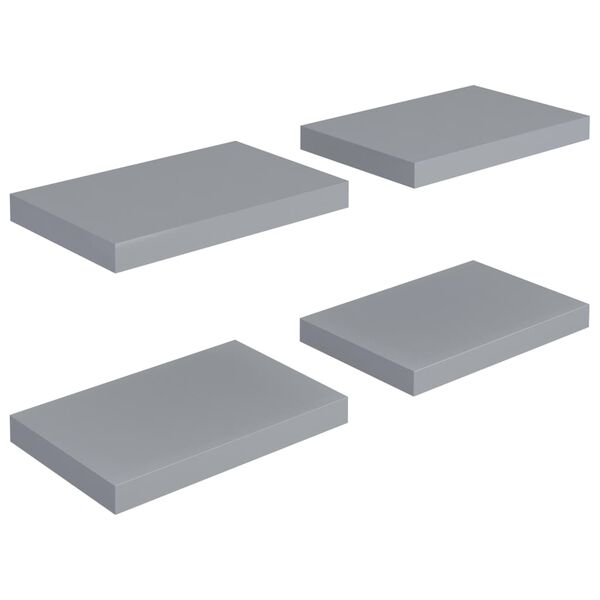 vidaXL Ράφια Τοίχου 4 τεμ. Γκρι 40 x 23 x 3,8 εκ. MDF