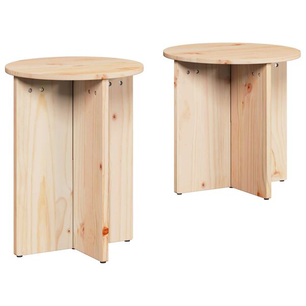 vidaXL Τραπεζάκι σαλονιού 2 pcs Φυσικό 41.5 x 41.5 x 41 εκ.