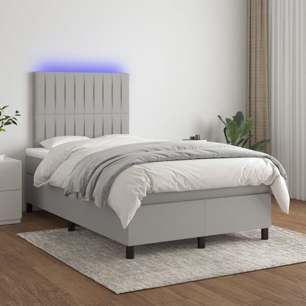 vidaXL &Kappa;&rho;&epsilon;&beta;ά&tau;&iota; Boxspring &mu;&epsilon; &Sigma;&tau;&rho;ώ&mu;&alpha; & LED &Alpha;&nu;.&Gamma;&kappa;&rho;&iota; 120x200 &epsilon;&kappa; &Upsilon;&phi;&alpha;&sigma;&mu;ά&tau;&iota;&nu;&omicron;