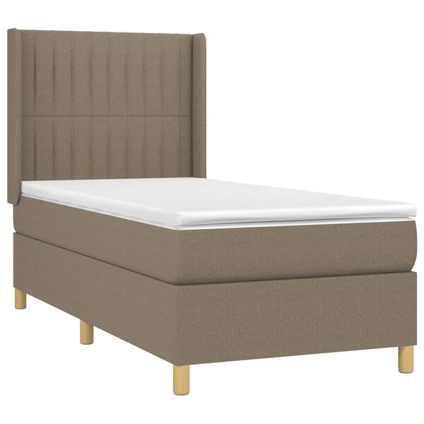 vidaXL &Kappa;&rho;&epsilon;&beta;ά&tau;&iota; Boxspring &mu;&epsilon; &Sigma;&tau;&rho;ώ&mu;&alpha; Taupe 90x190 &epsilon;&kappa;.&Upsilon;&phi;&alpha;&sigma;&mu;ά&tau;&iota;&nu;&omicron;
