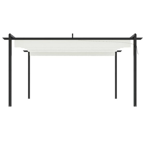 vidaXL Κιόσκι Κήπου με Πτυσσόμενη Οροφή Κρεμ 4 x 3 μ.