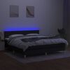 vidaXL &Kappa;&rho;&epsilon;&beta;ά&tau;&iota; Boxspring &mu;&epsilon; &Sigma;&tau;&rho;ώ&mu;&alpha; & LED &Mu;&alpha;ύ&rho;&omicron; 160x200 &epsilon;&kappa;. &Upsilon;&phi;&alpha;&sigma;&mu;ά&tau;&iota;&nu;&omicron;
