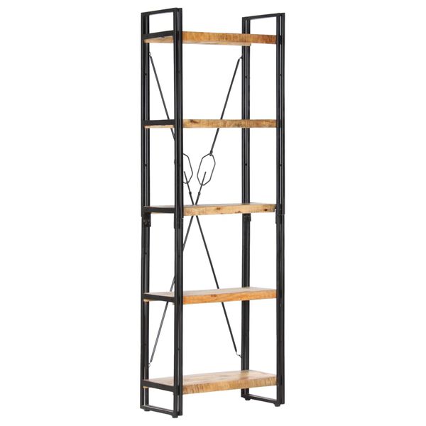 vidaXL Βιβλιοθήκη με 5 Επίπεδα 60 x 30 x 180 εκ. Μασίφ Ξύλο Μάνγκο