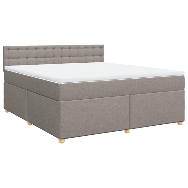 vidaXL &Kappa;&rho;&epsilon;&beta;ά&tau;&iota; Boxspring &mu;&epsilon; &Sigma;&tau;&rho;ώ&mu;&alpha; Taupe 180x200 &epsilon;&kappa;. &Upsilon;&phi;&alpha;&sigma;&mu;ά&tau;&iota;&nu;&omicron;