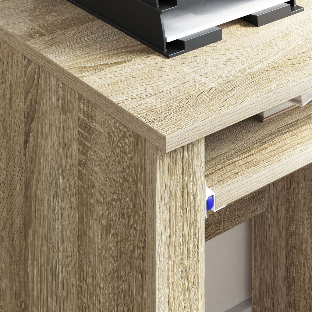 vidaXL Γραφείο με Ρόδες με συρτάρι Sonoma Δρυς 91 x 50 x 77 εκ.