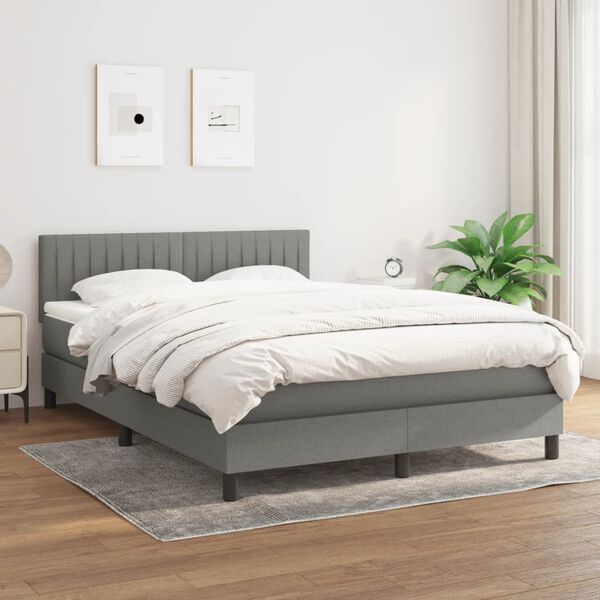vidaXL &Kappa;&rho;&epsilon;&beta;ά&tau;&iota; Boxspring &mu;&epsilon; &Sigma;&tau;&rho;ώ&mu;&alpha; &Sigma;&kappa;&omicron;ύ&rho;&omicron; &Gamma;&kappa;&rho;&iota; 140x200 &epsilon;&kappa; &Upsilon;&phi;&alpha;&sigma;&mu;ά&tau;&iota;&nu;&omicron;