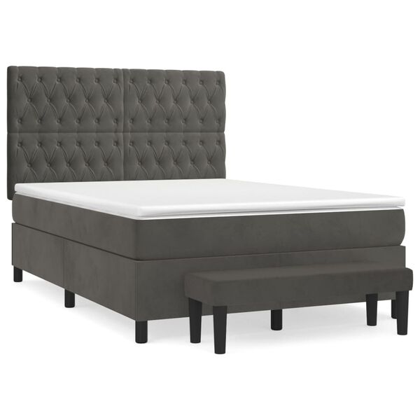 vidaXL &Kappa;&rho;&epsilon;&beta;ά&tau;&iota; Boxspring &mu;&epsilon; &Sigma;&tau;&rho;ώ&mu;&alpha; &Sigma;&kappa;&omicron;ύ&rho;&omicron; &Gamma;&kappa;&rho;&iota; 140x190 &epsilon;&kappa;. &Beta;&epsilon;&lambda;&omicron;ύ&delta;&iota;&nu;&omicron;