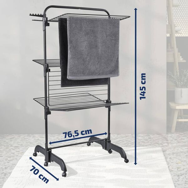 Leifheit Απλώστρα Ρούχων Comfort Tower Μαύρη 420