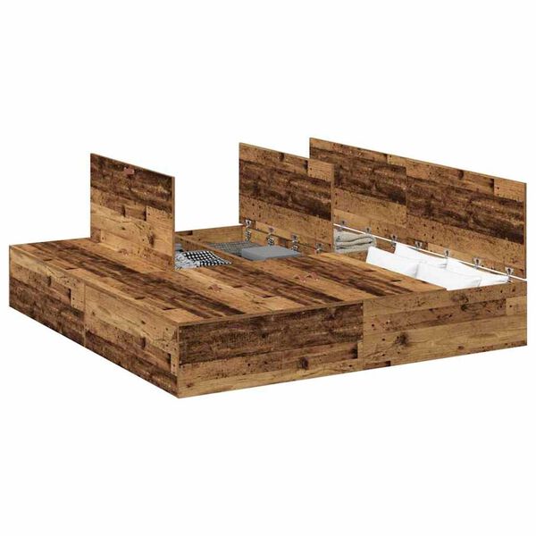 vidaXL Σκελετός Κρεβατιού Παλαιό ξύλο 200 x 200 x 31.5 εκ.
