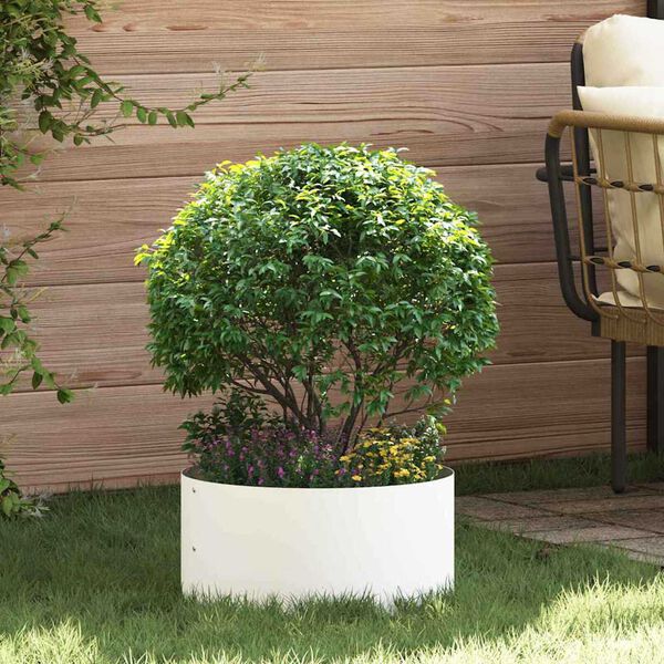vidaXL Γλάστρα Κήπου Λευκό 40 x 40 x 20 cm Ατσάλι