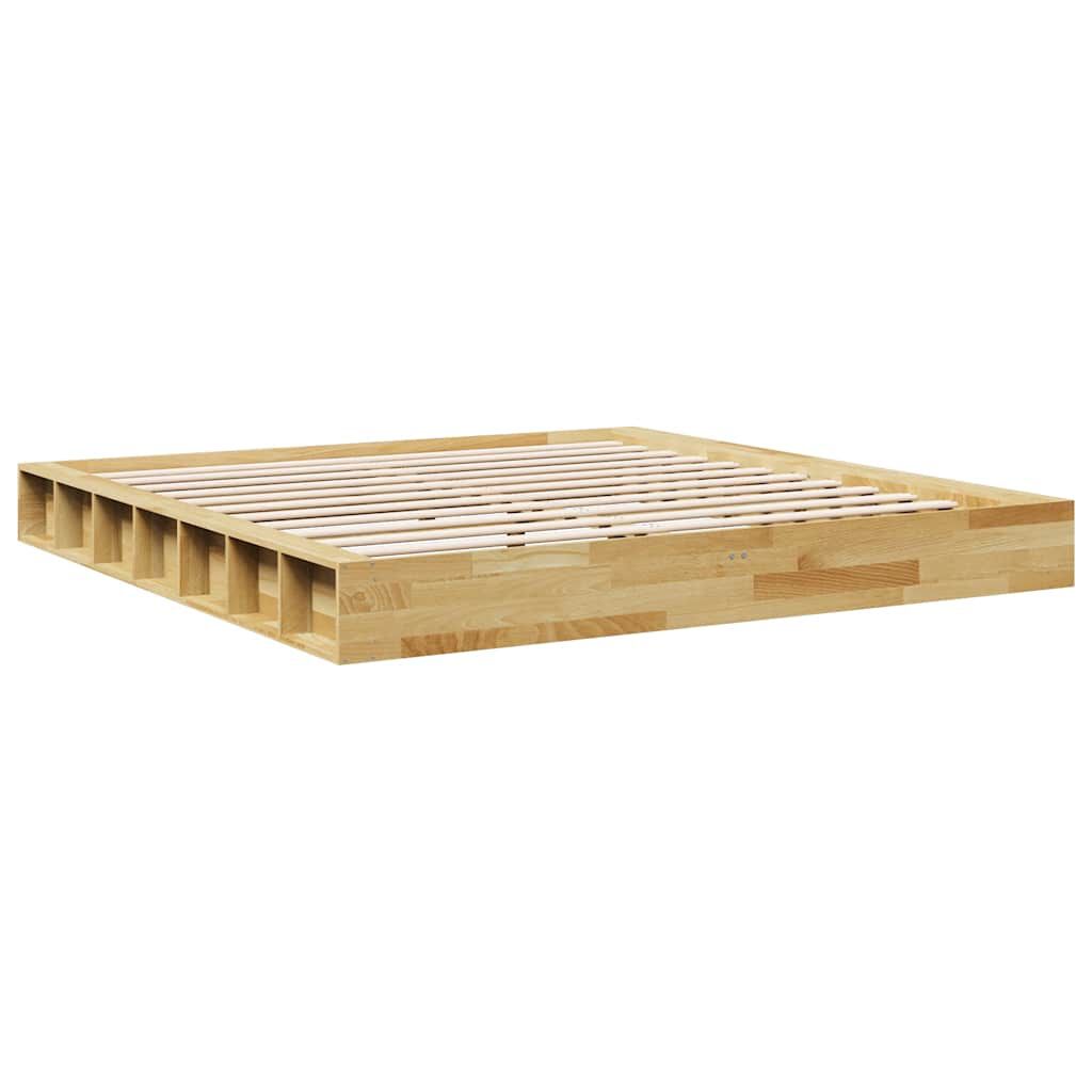 vidaXL Πλαίσιο κρεβατιού χωρίς στρώμα 200x200 cm μασίφ ξύλο δρυς