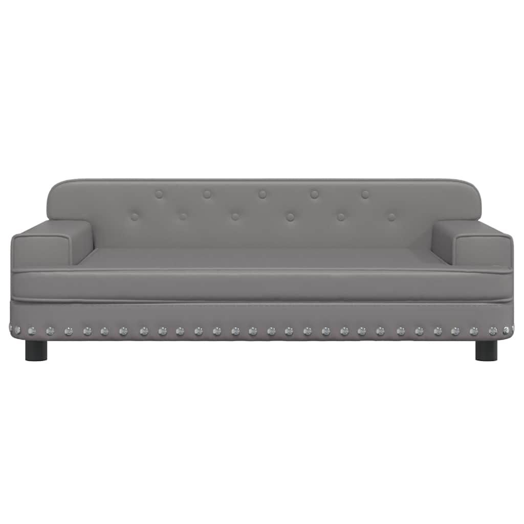 vidaXL Κρεβάτι Σκύλου Γκρι 90 x 53 x 30 εκ. από Συνθετικό Δέρμα