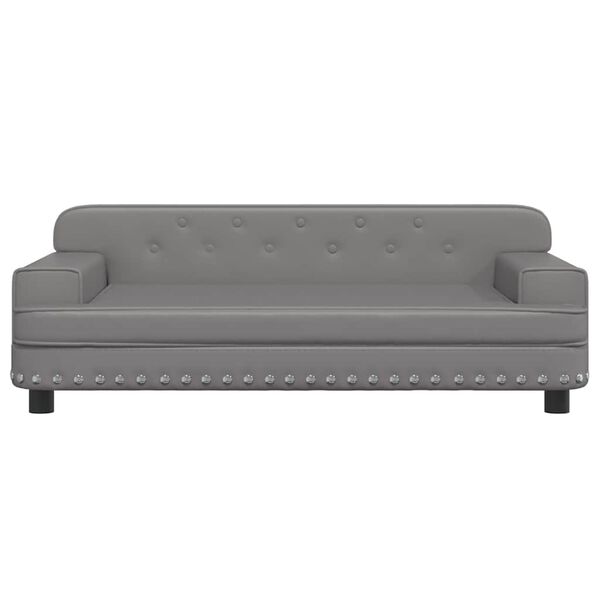 vidaXL Κρεβάτι Σκύλου Γκρι 90 x 53 x 30 εκ. από Συνθετικό Δέρμα