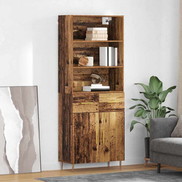 vidaXL Highboard &Pi;&alpha;&lambda;&iota;ό &xi;ύ&lambda;&omicron; 69,5 x 34 x 180 &epsilon;&kappa;. &Epsilon;&pi;&epsilon;&xi;&epsilon;&rho;&gamma;&alpha;&sigma;&mu;έ&nu;&omicron; &xi;ύ&lambda;&omicron;