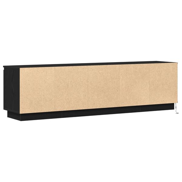 vidaXL Βιτρίνα τηλεόρασης με LED Μαύρη δρυς 180 x 38 x 49 εκ