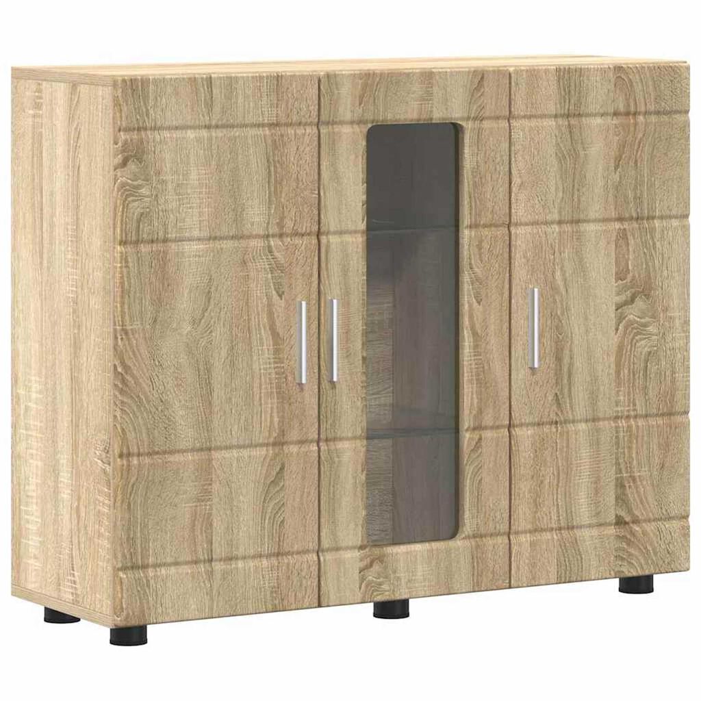 vidaXL Πλαϊνό γραφείο με ράφι με πόρτα Sonoma Δρυς 55.5 x 29 x 100 εκ
