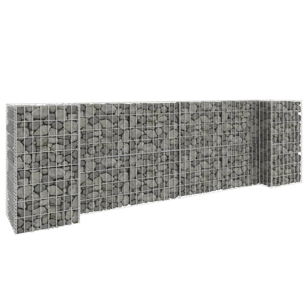 vidaXL Συρματοκιβώτιο Γλάστρα Σχήμα «Η» 260x40x80 εκ. Ατσάλινο Σύρμα