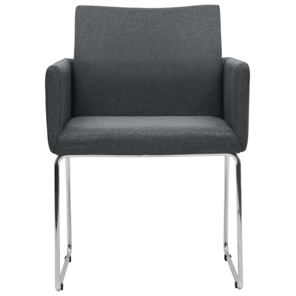 vidaXL Καρέκλες Τραπεζαρίας 2 τεμ. Σκούρο Γκρι Υφασμάτινες