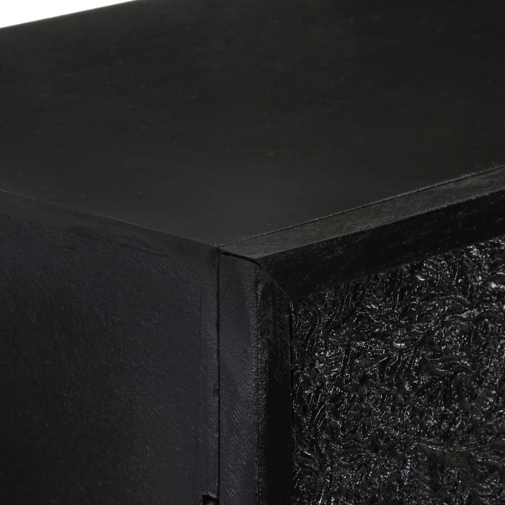 vidaXL Ντουλάπι Μαύρο 60 x 30 x 120 εκ από Μασίφ Ξύλο Ακακίας & Μάνγκο
