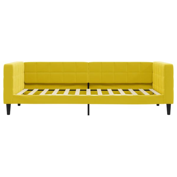 vidaXL Καναπές Κρεβάτι Συρόμενος Κίτρινος 90 x 200 εκ. Βελούδινος
