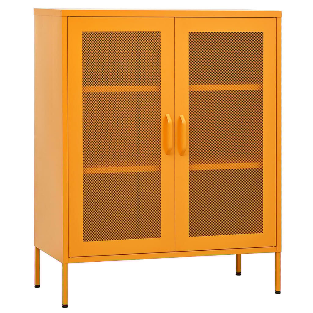 vidaXL Ντουλάπι Αποθήκευσης Μουσταρδί 80 x 35 x 101,5 εκ. Ατσάλινο