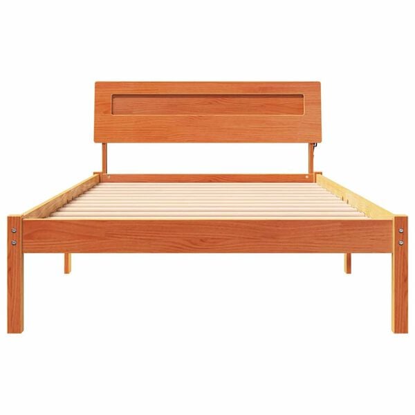 vidaXL Σκελετός Κρεβατιού Καφέ κεριού 90 x 200 cm Μασίφ ξύλο πεύκου