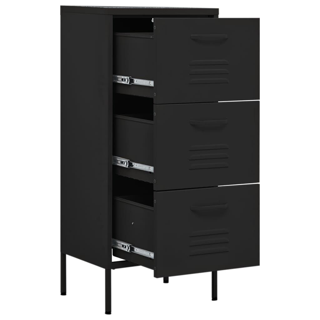 vidaXL Ντουλάπι Αποθήκευσης Μαύρο 42,5x35x101,5 εκ. από Ατσάλι