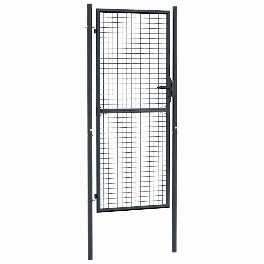 vidaXL Πόρτα Περίφραξης με Πλέγμα Γκρι 100 x 250 εκ. Γαλβαν. Χάλυβας