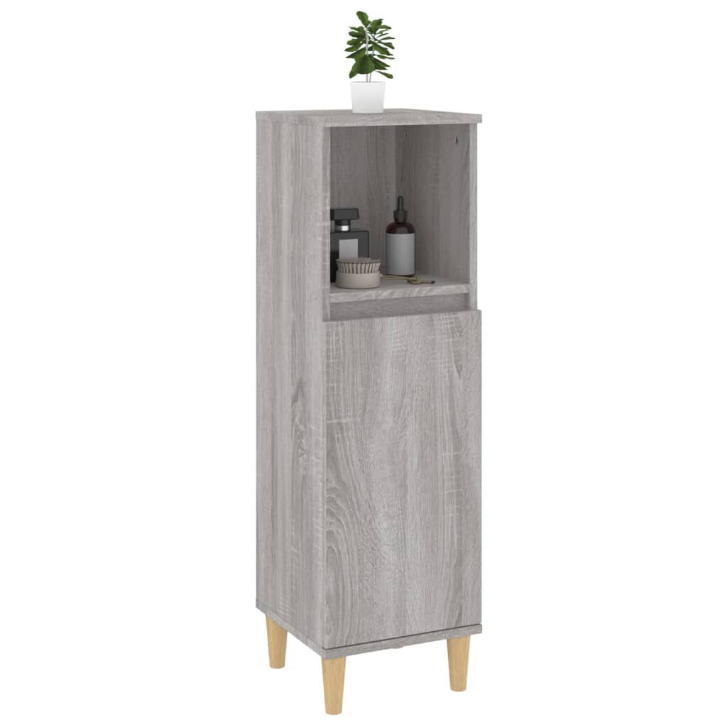 vidaXL Ντουλάπι Μπάνιου Γκρι Sonoma 30x30x100 εκ. Επεξεργασμένο Ξύλο