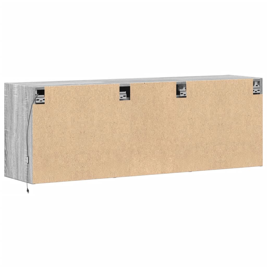 vidaXL Έπιπλο Τοίχου Τηλεόρασης με LED Γκρι Sonoma 130x31x45 εκ.