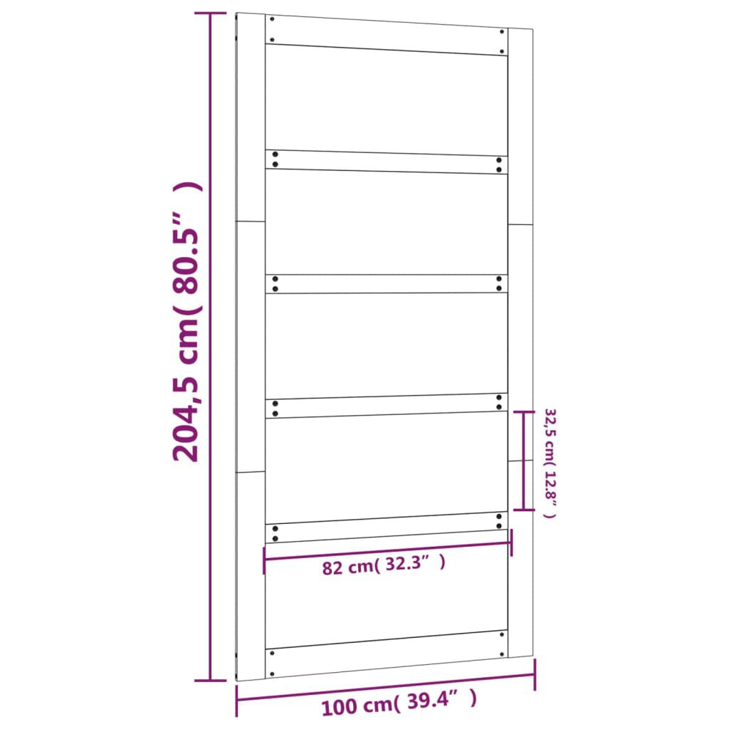 vidaXL Πόρτα Αχυρώνα 100x1,8x204,5 εκ. από Μασίφ Ξύλο Πεύκου