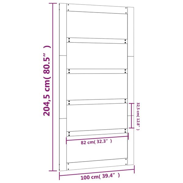 vidaXL Πόρτα Αχυρώνα 100x1,8x204,5 εκ. από Μασίφ Ξύλο Πεύκου