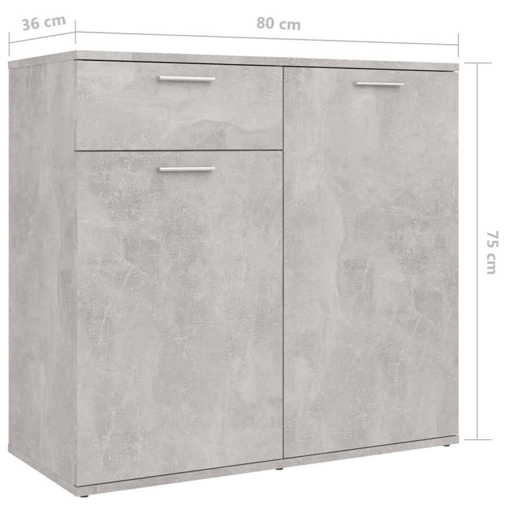 vidaXL Μπουφές Γκρι Σκυροδέματος 160 x 36 x 75 εκ. από Επεξ. Ξύλο