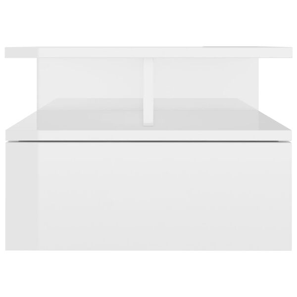 vidaXL Κομοδίνο Κρεμαστό Γυαλιστερό Λευκό 40x31x27 εκ. από Επεξ. Ξύλο