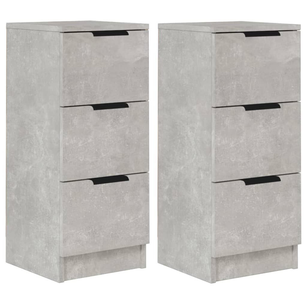 vidaXL Ντουλάπια 2 τεμ. Γκρι Σκυροδέματος 30x30x70 εκ. Επεξεργ. Ξύλο