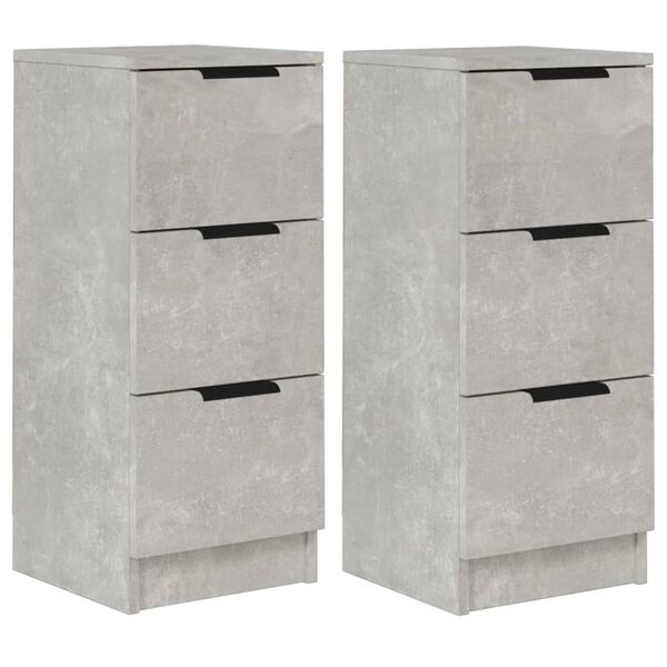 vidaXL Ντουλάπια 2 τεμ. Γκρι Σκυροδέματος 30x30x70 εκ. Επεξεργ. Ξύλο