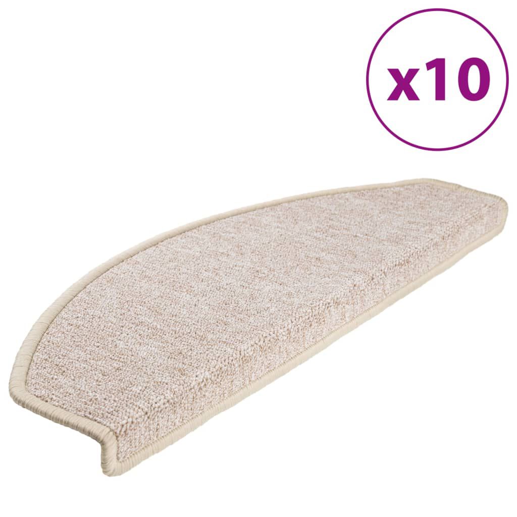 vidaXL Πατάκια Σκάλας 10 τεμ. Taupe 65x24x4 εκ.