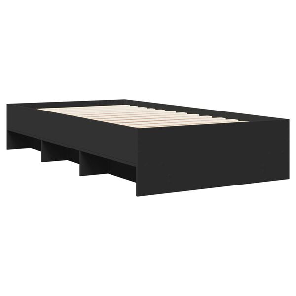 vidaXL Πλαίσιο Κρεβατιού Μαύρο 90 x 190 εκ. από Επεξεργασμένο Ξύλο